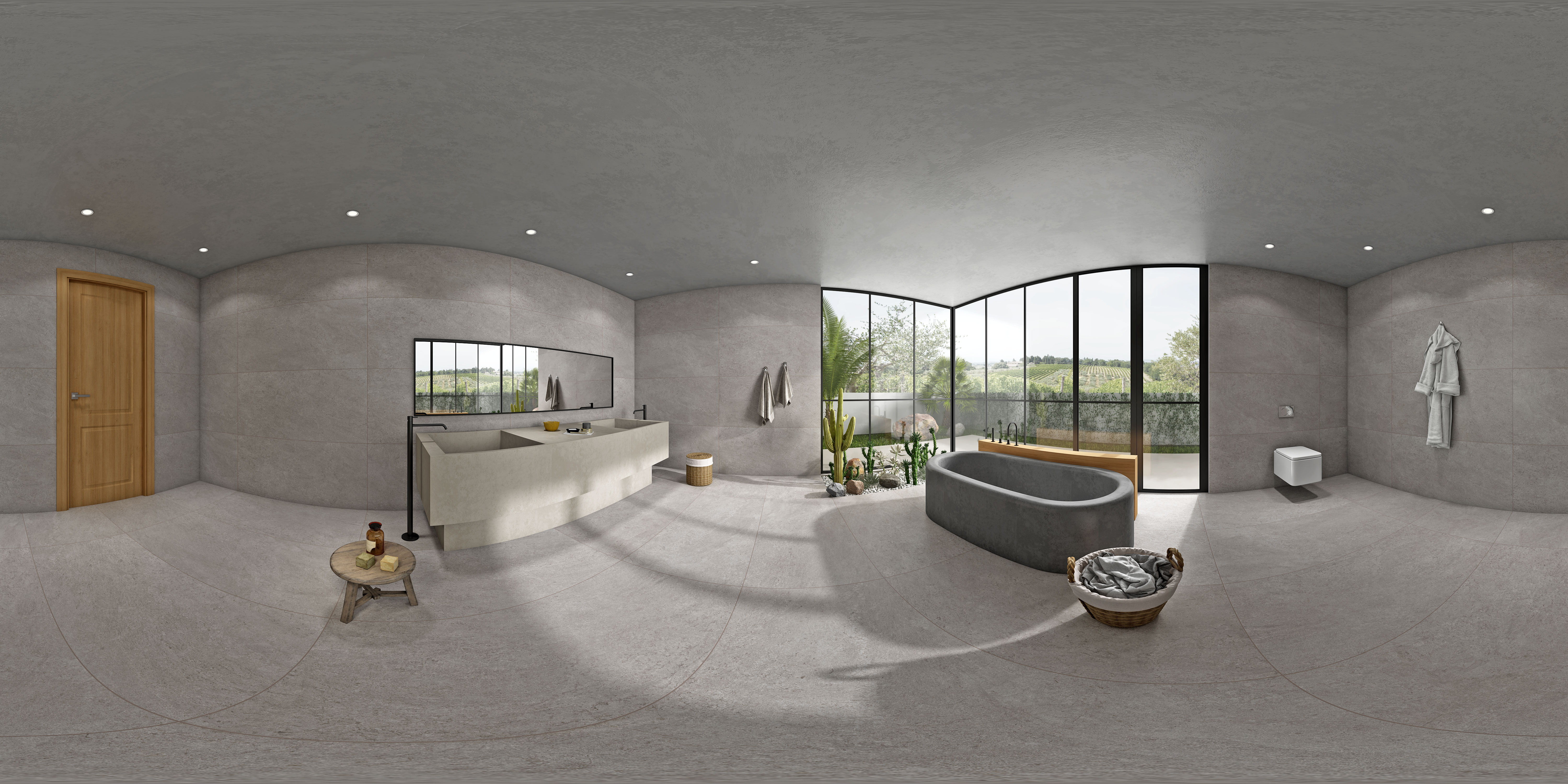 Stone Floor Tile TL 06834 D Canyon Oxford Grey 2 ft x 2 ft Matte Finish Vitrified Tile - 9 mm | 20 Random Design  | Suitable For Bathroom, Terrace & Balcony