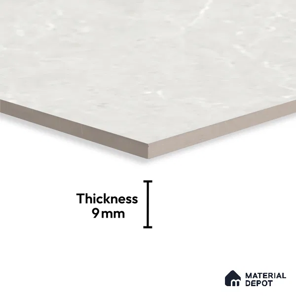 Marble Floor & Wall Tile TL 06840 Lustra Iberian Silver 6 ft x 4 ft Carving High Gloss Finish Vitrified Large Format Tile - 9 mm | Suitable for Living Room, Bedroom, Bathroom | Adhesive and Spacers Must be Used During Installation