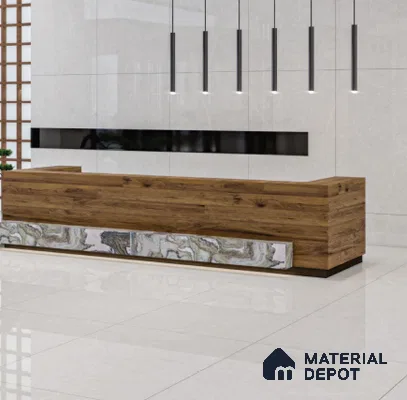 Marble Floor & Wall Tile TL 06840 Lustra Iberian Silver 6 ft x 4 ft Carving High Gloss Finish Vitrified Large Format Tile - 9 mm | Suitable for Living Room, Bedroom, Bathroom | Adhesive and Spacers Must be Used During Installation