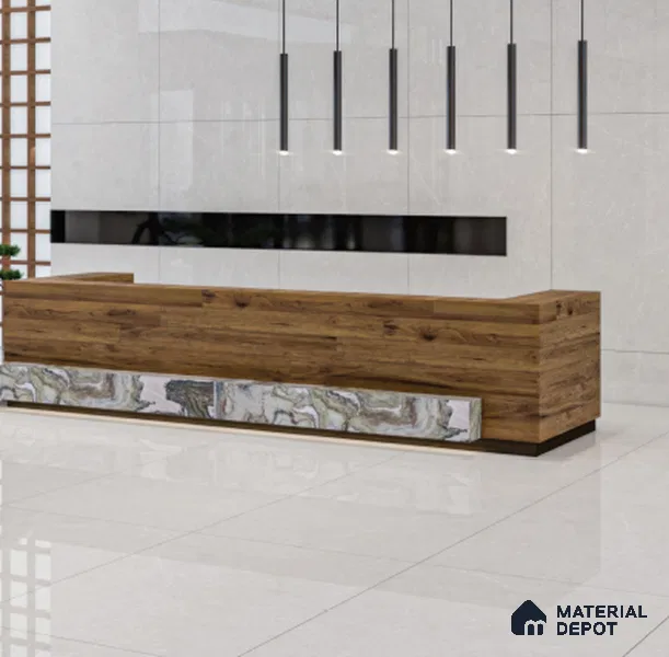 Marble Floor & Wall Tile TL 06840 Lustra Iberian Silver 6 ft x 4 ft Carving High Gloss Finish Vitrified Large Format Tile - 9 mm | Suitable for Living Room, Bedroom, Bathroom | Adhesive and Spacers Must be Used During Installation
