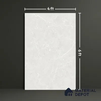 Marble Floor & Wall Tile TL 06840 Lustra Iberian Silver 6 ft x 4 ft Carving High Gloss Finish Vitrified Large Format Tile - 9 mm | Suitable for Living Room, Bedroom, Bathroom | Adhesive and Spacers Must be Used During Installation