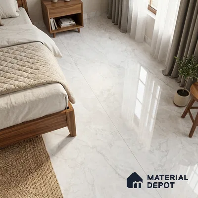 Marble Floor Tile TL 06845 B Lustra Riverstone Drift 6 ft x 4 ft Carving High Gloss Finish Vitrified Large Format Tile - 15 mm | Suitable for Living Room, Bedroom, Bathroom | Adhesive and Spacers Must be Used During Installation