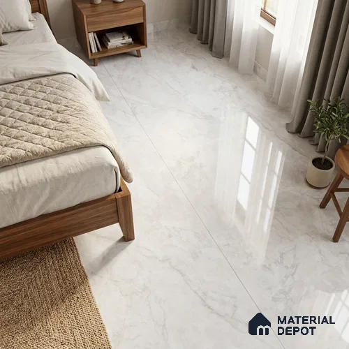Marble Floor Tile TL 06845 B Lustra Riverstone Drift 6 ft x 4 ft Carving High Gloss Finish Vitrified Large Format Tile - 15 mm | Suitable for Living Room, Bedroom, Bathroom | Adhesive and Spacers Must be Used During Installation