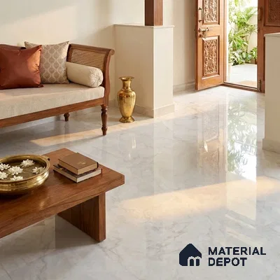 Marble Floor Tile TL 06845 B Lustra Riverstone Drift 6 ft x 4 ft Carving High Gloss Finish Vitrified Large Format Tile - 15 mm | Suitable for Living Room, Bedroom, Bathroom | Adhesive and Spacers Must be Used During Installation