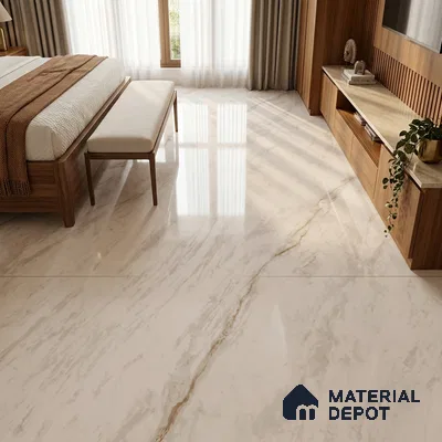Marble Floor Tile TL 06848 B Lustra Florentine Luxe 6 ft x 4 ft Carving High Gloss Finish Vitrified Large Format Tile - 15 mm | Suitable for Living Room, Bedroom, Bathroom | Adhesive and Spacers Must be Used During Installation