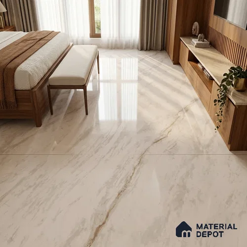 Marble Floor Tile TL 06848 B Lustra Florentine Luxe 6 ft x 4 ft Carving High Gloss Finish Vitrified Large Format Tile - 15 mm | Suitable for Living Room, Bedroom, Bathroom | Adhesive and Spacers Must be Used During Installation