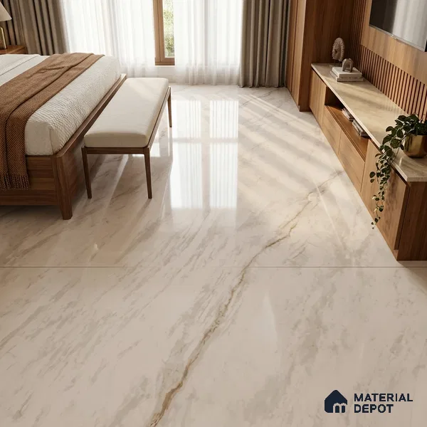 Marble Floor Tile TL 06848 B Lustra Florentine Luxe 6 ft x 4 ft Carving High Gloss Finish Vitrified Large Format Tile - 15 mm | Suitable for Living Room, Bedroom, Bathroom | Adhesive and Spacers Must be Used During Installation