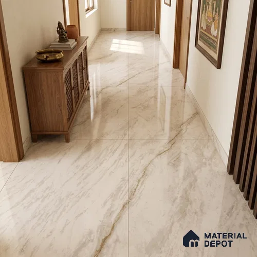 Marble Floor Tile TL 06848 B Lustra Florentine Luxe 6 ft x 4 ft Carving High Gloss Finish Vitrified Large Format Tile - 15 mm | Suitable for Living Room, Bedroom, Bathroom | Adhesive and Spacers Must be Used During Installation