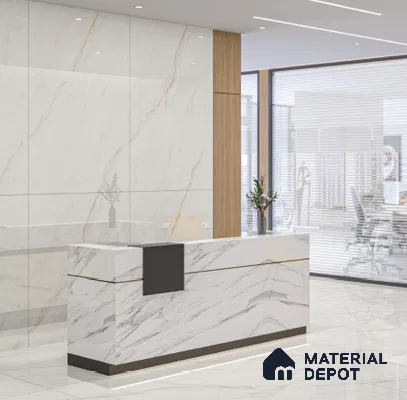 Marble Floor & Wall Tile TL 06848 Lustra Florentine Luxe 6 ft x 4 ft Carving High Gloss Finish Vitrified Large Format Tile - 9 mm | Suitable for Living Room, Bedroom, Bathroom | Adhesive and Spacers Must be Used During Installation