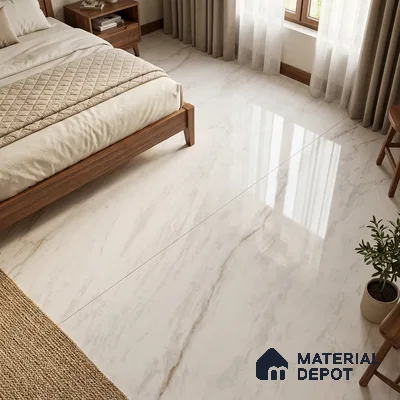 Marble Floor & Wall Tile TL 06848 Lustra Florentine Luxe 6 ft x 4 ft Carving High Gloss Finish Vitrified Large Format Tile - 9 mm | Suitable for Living Room, Bedroom, Bathroom | Adhesive and Spacers Must be Used During Installation