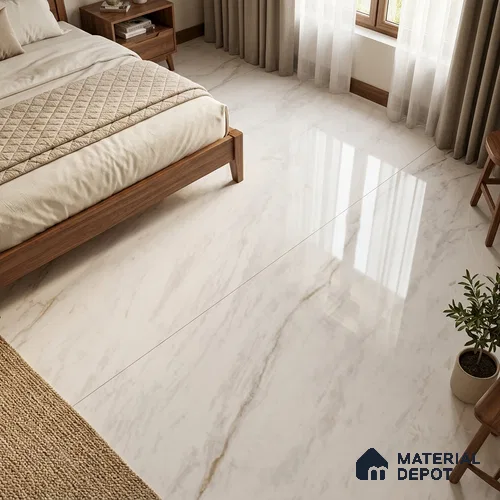 Marble Floor & Wall Tile TL 06848 Lustra Florentine Luxe 6 ft x 4 ft Carving High Gloss Finish Vitrified Large Format Tile - 9 mm | Suitable for Living Room, Bedroom, Bathroom | Adhesive and Spacers Must be Used During Installation
