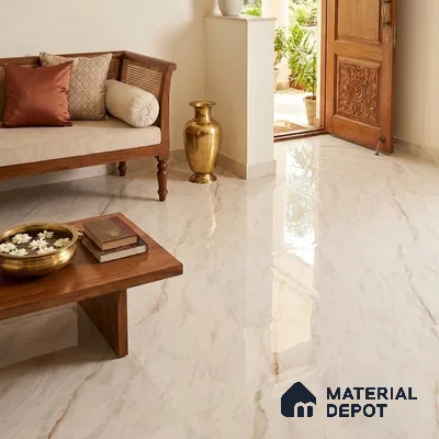 Marble Floor & Wall Tile TL 06848 Lustra Florentine Luxe 6 ft x 4 ft Carving High Gloss Finish Vitrified Large Format Tile - 9 mm | Suitable for Living Room, Bedroom, Bathroom | Adhesive and Spacers Must be Used During Installation