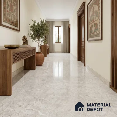 Marble Floor Tile TL 06850 B Lustra Sahara Veil 6 ft x 4 ft Carving High Gloss Finish Vitrified Large Format Tile - 15 mm | Suitable for Living Room, Bedroom, Bathroom | Adhesive and Spacers Must be Used During Installation