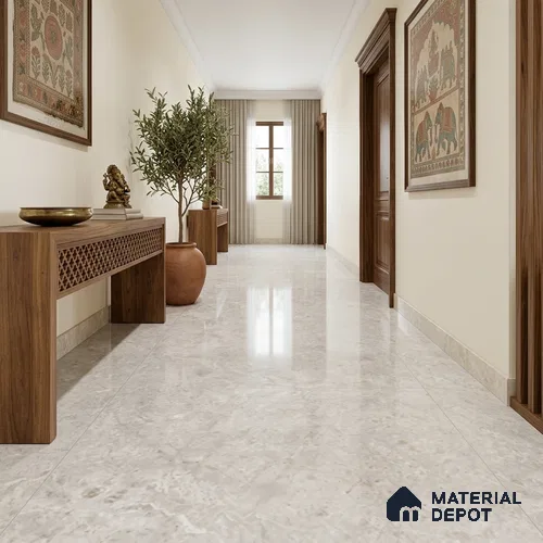 Marble Floor Tile TL 06850 B Lustra Sahara Veil 6 ft x 4 ft Carving High Gloss Finish Vitrified Large Format Tile - 15 mm | Suitable for Living Room, Bedroom, Bathroom | Adhesive and Spacers Must be Used During Installation