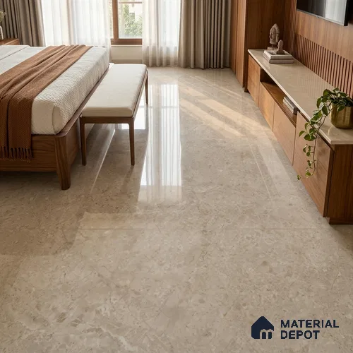 Marble Floor Tile TL 06850 B Lustra Sahara Veil 6 ft x 4 ft Carving High Gloss Finish Vitrified Large Format Tile - 15 mm | Suitable for Living Room, Bedroom, Bathroom | Adhesive and Spacers Must be Used During Installation