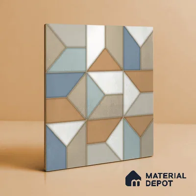 Moroccan Floor & Wall Tile TL 06851 Lustra Modern Sandline 2 ft x 2 ft Vitrified Carving Matte Finish - 9 mm | Suitable For Kitchen, Balcony, Dining Area | Please Expect a Slight Variation of Pattern