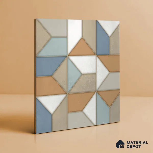 Moroccan Floor & Wall Tile TL 06851 Lustra Modern Sandline 2 ft x 2 ft Vitrified Carving Matte Finish - 9 mm | Suitable For Kitchen, Balcony, Dining Area | Please Expect a Slight Variation of Pattern