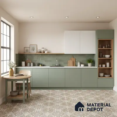 Gold Moroccan Floor & Wall Tile TL 06853 Lustra Pinewood Essence 2 ft x 2 ft Vitrified Carving Matte Finish - 9 mm | Suitable for Kitchen, Bathroom, Dining Area | Please Expect a Slight Variation of Pattern