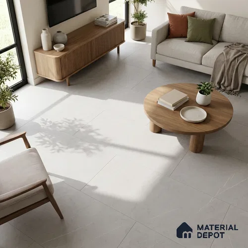 Marble Tundra Grey Wall & Floor Tile TL 06869 Light Grey 4 ft x 2 ft Matte Finish Vitrified Tile - 9 mm | 6 Random Designs | Suitable For Living Room, Bedroom, Kitchen