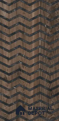 Brown Wood Floor Tile TL 06872 1200x195 mm Vitrified Carving Matte Finish - 9 mm | 6 Random Design | Suitable for Living Room, Bedroom, Bathroom | 2-3 mm Spacer is Mandatory