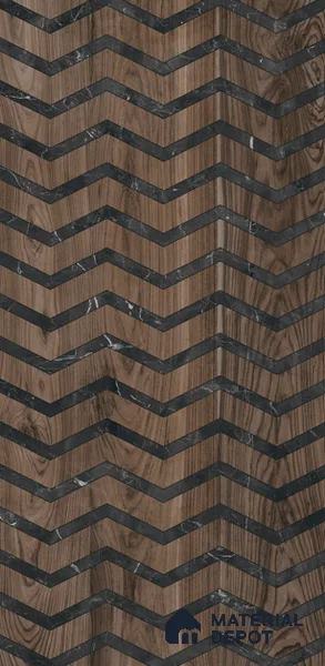 Brown Wood Floor Tile TL 06872 1200x195 mm Vitrified Carving Matte Finish - 9 mm | 6 Random Design | Suitable for Living Room, Bedroom, Bathroom | 2-3 mm Spacer is Mandatory