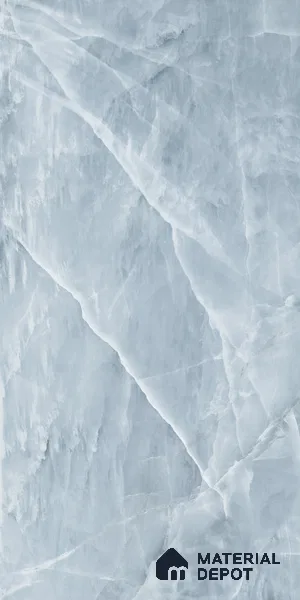 Marble Onyx Wall & Floor Tile TL 06873 Ice Blue 4 ft x 2 ft Matte Finish Vitrified Tile - 9 mm | 6 Random Designs | Suitable For Living Room, Bedroom, Kitchen
