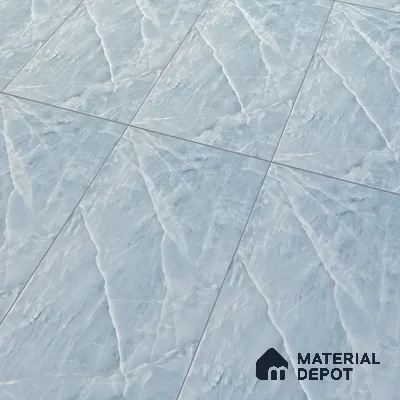 Marble Onyx Wall & Floor Tile TL 06873 Ice Blue 4 ft x 2 ft Matte Finish Vitrified Tile - 9 mm | 6 Random Designs | Suitable For Living Room, Bedroom, Kitchen