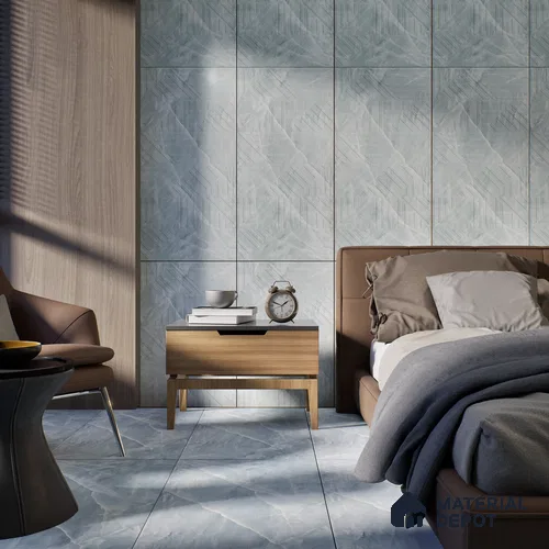 Punch Onyx Wall & Floor Tile TL 06874 Ice Blue 4 ft x 2 ft Matte Finish Vitrified Tile - 9 mm | 6 Random Designs | Suitable for Living Room, Dining, Feature / Accent Walls
