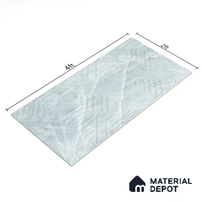 Punch Onyx Wall & Floor Tile TL 06874 Ice Blue 4 ft x 2 ft Matte Finish Vitrified Tile - 9 mm | 6 Random Designs | Suitable for Living Room, Dining, Feature / Accent Walls