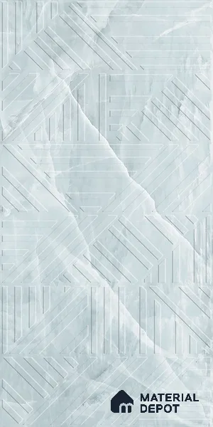 Punch Onyx Wall & Floor Tile TL 06874 Ice Blue 4 ft x 2 ft Matte Finish Vitrified Tile - 9 mm | 6 Random Designs | Suitable for Living Room, Dining, Feature / Accent Walls