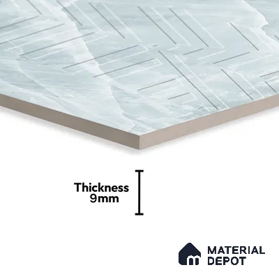 Punch Onyx Wall & Floor Tile TL 06874 Ice Blue 4 ft x 2 ft Matte Finish Vitrified Tile - 9 mm | 6 Random Designs | Suitable for Living Room, Dining, Feature / Accent Walls