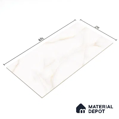 Marble Onyx Wall & Floor Tile TL 06883 Off-White 4 ft x 2 ft Matte Finish Vitrified Tile - 9 mm | 6 Random Designs | Suitable For Living Room, Bedroom, Kitchen