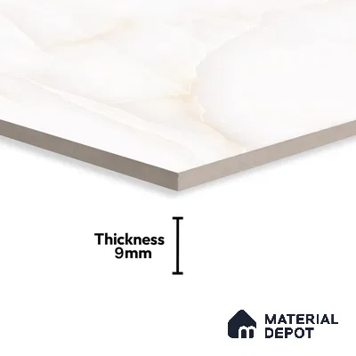 Marble Onyx Wall & Floor Tile TL 06883 Off-White 4 ft x 2 ft Matte Finish Vitrified Tile - 9 mm | 6 Random Designs | Suitable For Living Room, Bedroom, Kitchen