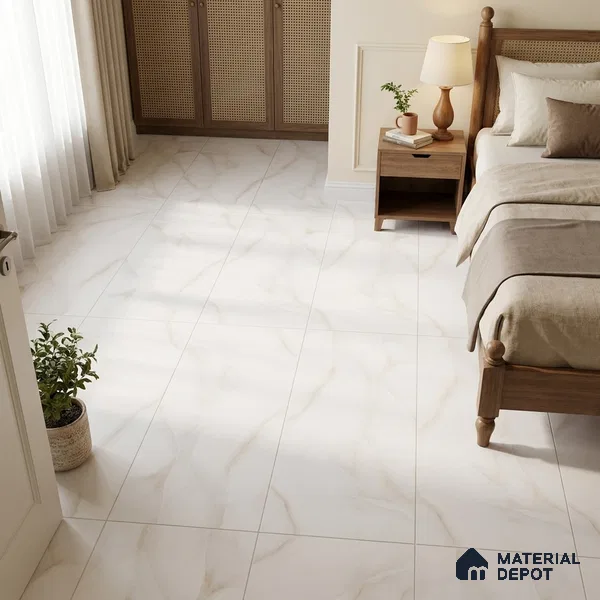 Marble Onyx Wall & Floor Tile TL 06883 Off-White 4 ft x 2 ft Matte Finish Vitrified Tile - 9 mm | 6 Random Designs | Suitable For Living Room, Bedroom, Kitchen