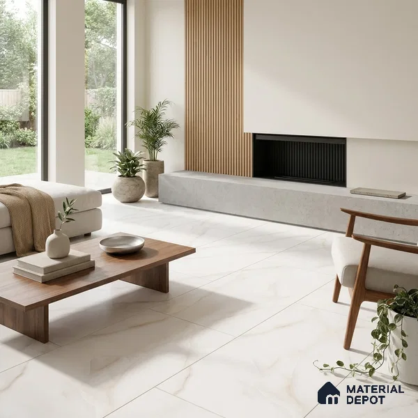 Marble Onyx Wall & Floor Tile TL 06883 Off-White 4 ft x 2 ft Matte Finish Vitrified Tile - 9 mm | 6 Random Designs | Suitable For Living Room, Bedroom, Kitchen