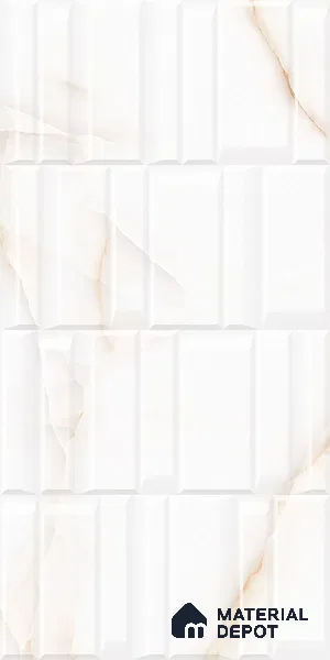 Marble & Punch Highlighter Onyx Wall Tile TL 06884 Off-White 4 ft x 2 ft Matte Finish Vitrified Tile - 9 mm | 6 Random Designs | Suitable for Living Room, Dining, Feature / Accent Walls