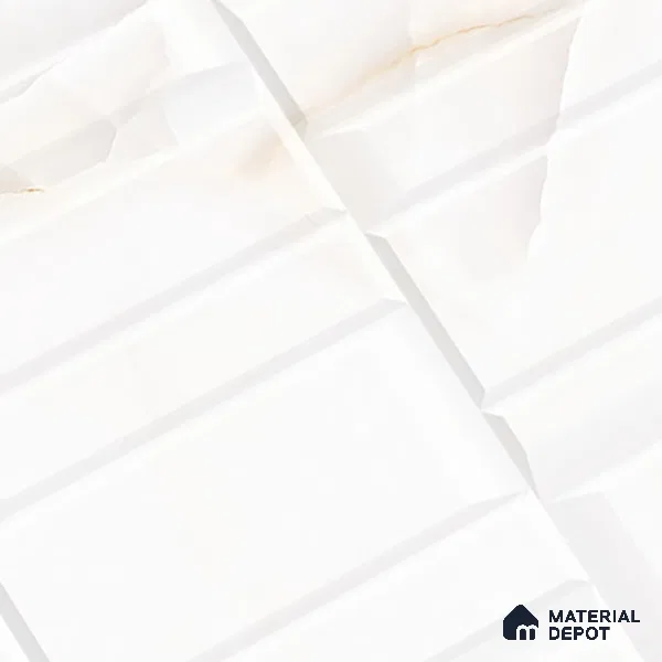 Marble & Punch Highlighter Onyx Wall Tile TL 06884 Off-White 4 ft x 2 ft Matte Finish Vitrified Tile - 9 mm | 6 Random Designs | Suitable for Living Room, Dining, Feature / Accent Walls