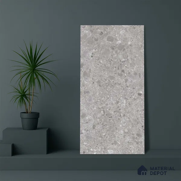Grey Stone Floor & Wall Tile TL 06889 Prestige Ceppo Gris 2 ft x 4 ft Vitrified Carving Matte Finish - 9 mm | 4 Random Design | Suitable for Living Room, Bedroom, Bathroom