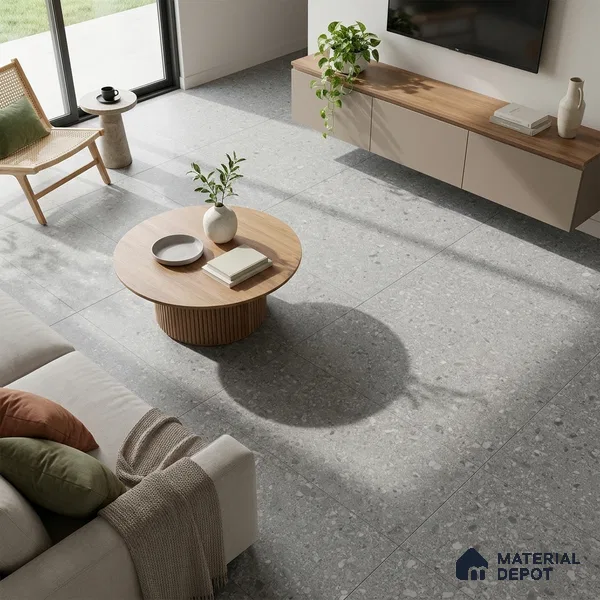 Grey Stone Floor & Wall Tile TL 06889 Prestige Ceppo Gris 2 ft x 4 ft Vitrified Carving Matte Finish - 9 mm | 4 Random Design | Suitable for Living Room, Bedroom, Bathroom