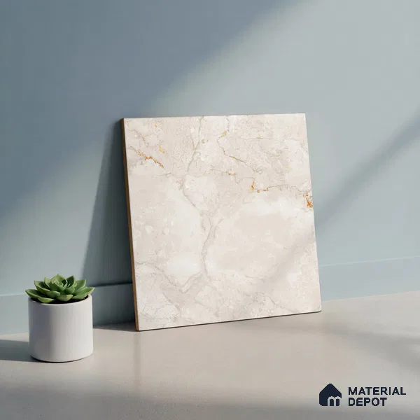 Marble Calacatta Floor Tile TL 06893 Dove Grey 1 ft x 1 ft Matte Finish Ceramic Tile - 9 mm | Suitable For Kitchen, Bathroom, Balcony
