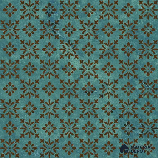 Blue Wall & Floor Tile TL 06894 2 ft x 2 ft Vitrified Carving Matte Finish - 9 mm | Suitable for Living Room, Bedroom, Bathroom