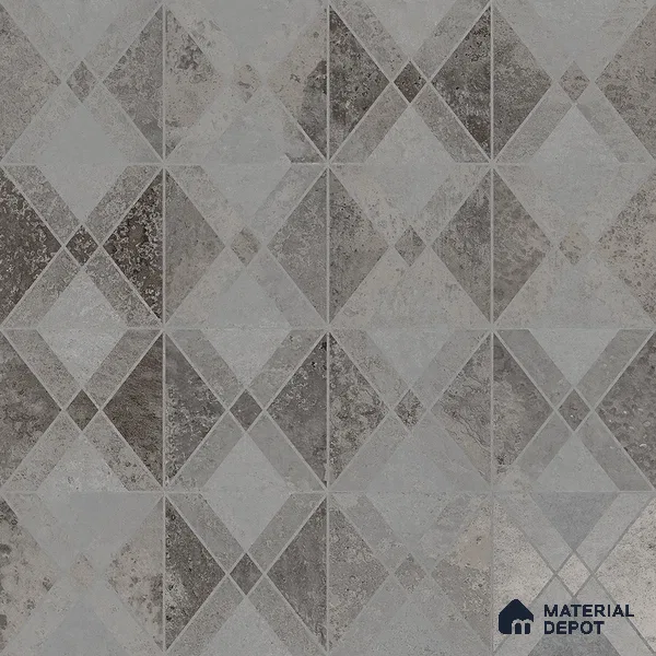 Grey Moroccan Wall & Floor Tile TL 06895   2 ft x 2 ft Vitrified Carving Matte Finish - 9 mm | Suitable for Living Room, Bedroom, Bathroom | Please Expect a Slight Variation of Pattern