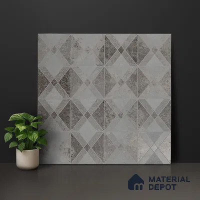Grey Moroccan Wall & Floor Tile TL 06895   2 ft x 2 ft Vitrified Carving Matte Finish - 9 mm | Suitable for Living Room, Bedroom, Bathroom | Please Expect a Slight Variation of Pattern