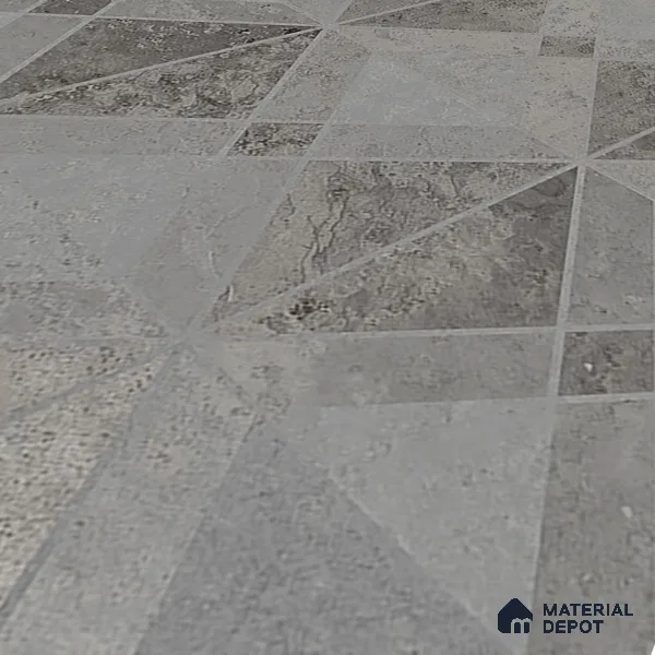 Grey Moroccan Wall & Floor Tile TL 06895   2 ft x 2 ft Vitrified Carving Matte Finish - 9 mm | Suitable for Living Room, Bedroom, Bathroom | Please Expect a Slight Variation of Pattern