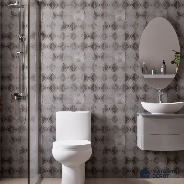 Grey Moroccan Wall & Floor Tile TL 06895   2 ft x 2 ft Vitrified Carving Matte Finish - 9 mm | Suitable for Living Room, Bedroom, Bathroom | Please Expect a Slight Variation of Pattern