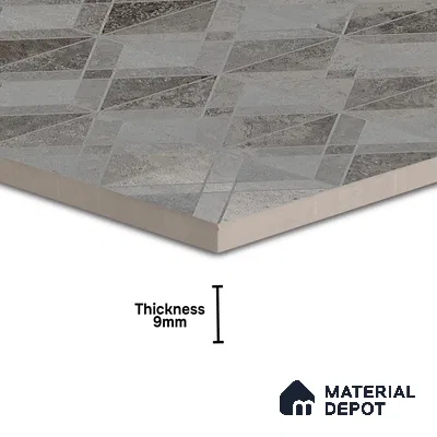 Grey Moroccan Wall & Floor Tile TL 06895   2 ft x 2 ft Vitrified Carving Matte Finish - 9 mm | Suitable for Living Room, Bedroom, Bathroom | Please Expect a Slight Variation of Pattern