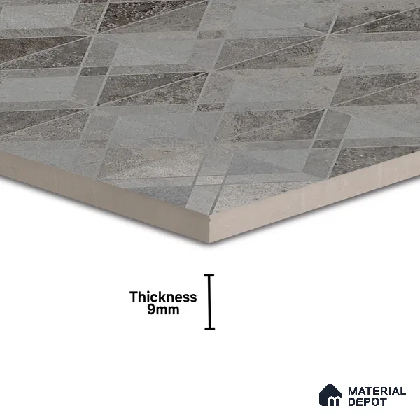 Grey Moroccan Wall & Floor Tile TL 06895   2 ft x 2 ft Vitrified Carving Matte Finish - 9 mm | Suitable for Living Room, Bedroom, Bathroom | Please Expect a Slight Variation of Pattern