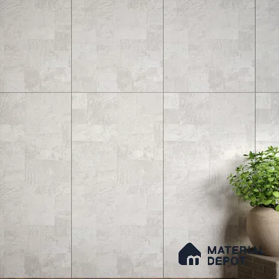 Grey Stone Floor & Wall Tile TL 06897 Prestige Evardo Bianco 2 ft x 4 ft Vitrified Carving Matte Finish - 9 mm | 4 Random Design | Suitable for Living Room, Bedroom, Bathroom