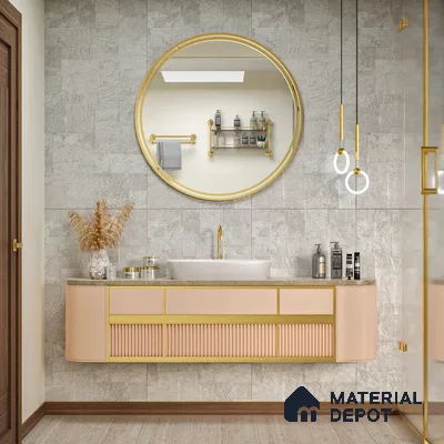 Grey Stone Floor & Wall Tile TL 06897 Prestige Evardo Bianco 2 ft x 4 ft Vitrified Carving Matte Finish - 9 mm | 4 Random Design | Suitable for Living Room, Bedroom, Bathroom