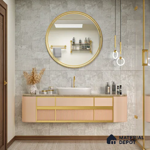 Grey Stone Floor & Wall Tile TL 06897 Prestige Evardo Bianco 2 ft x 4 ft Vitrified Carving Matte Finish - 9 mm | 4 Random Design | Suitable for Living Room, Bedroom, Bathroom